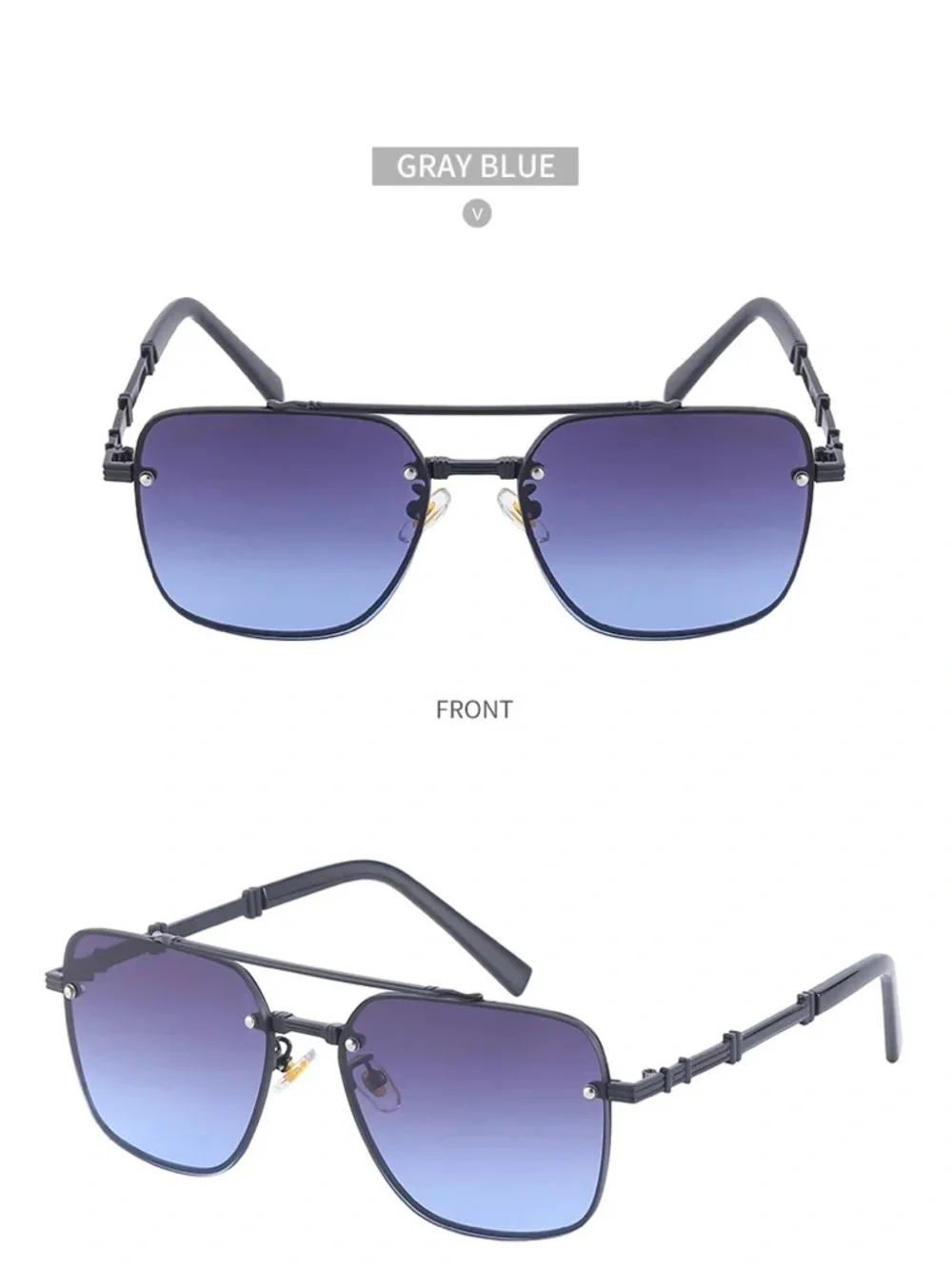 Men’s Elegant and Refined Anti-UV Sunglasses with Metal Frame.